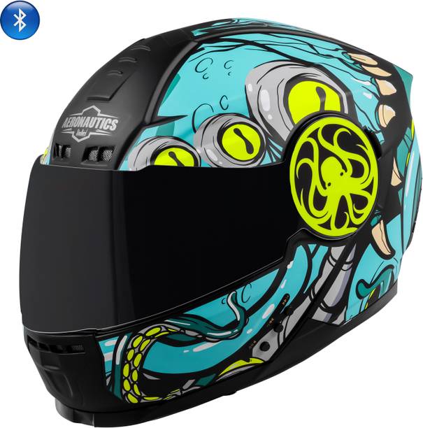 Steelbird SBH-40 Octopus Bluetooth Full Face ISI Certified Graphic for Men Motorbike Helmet