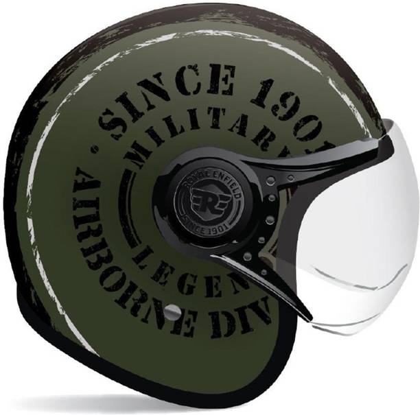 ROYAL ENFIELD Airborne Div Open Face with Visor Motorbike Helmet