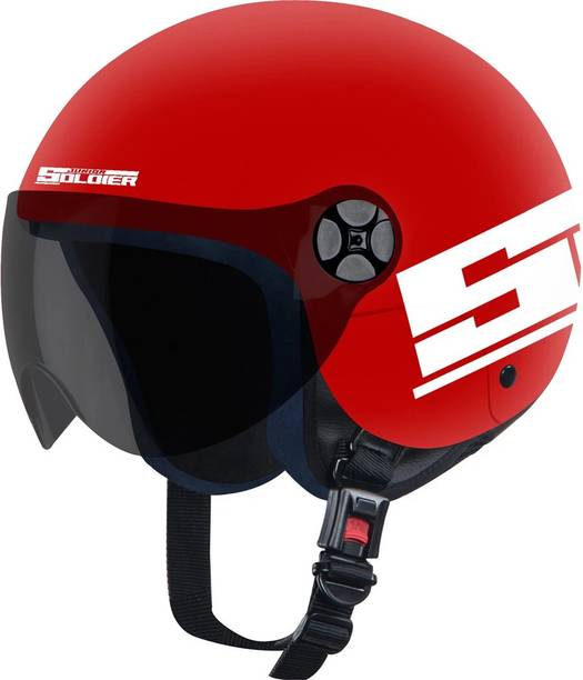 Steelbird Junior Soldier Open Face Helmet for Kids 10 to 13 Year Old, 560 MM Motorbike Helmet