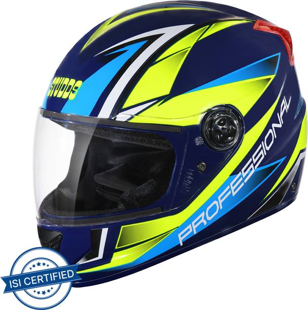 STUDDS Professional D2 Full Face Helmet (Matt Blue N5, XL) Motorbike Helmet