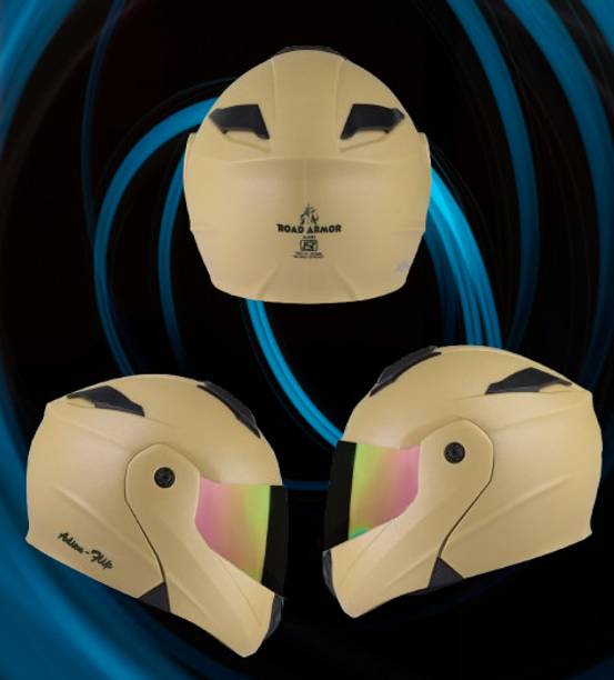 ROAD ARMOR ABS Material Full Face RAINBOW Visor, UV Scratch Resistance Motorbike Helmet Motorbike Helmet