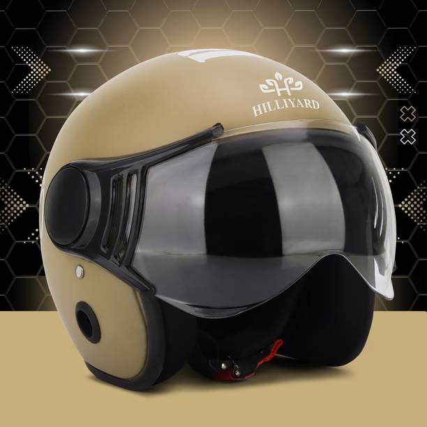 HILLIYARD Half Face Bullet Helmet ISI Certified Open Face Helmet for Men and Women Motorbike Helmet