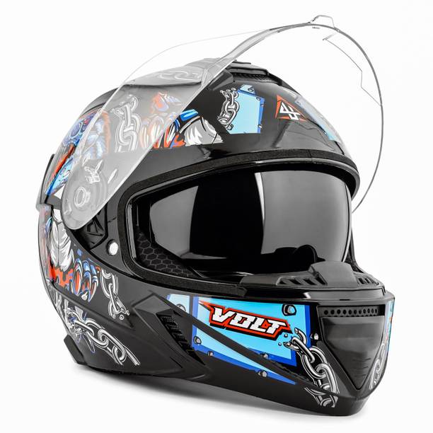 4U SUPREME Volt DX Full Face ISI Marked 100% ABS with Unbreakable Dual Visor Motorbike Helmet