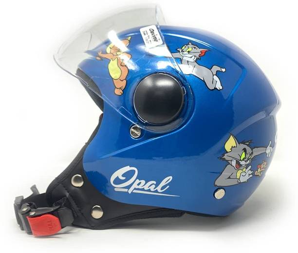OZONE Glossy Blue Tom and Jerry Motorbike Helmet