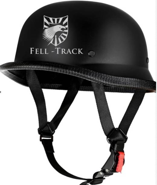 FELL-TRACK German Style Motorcycle Half Helmet Open Face Adult Men Women Black Motorbike Helmet