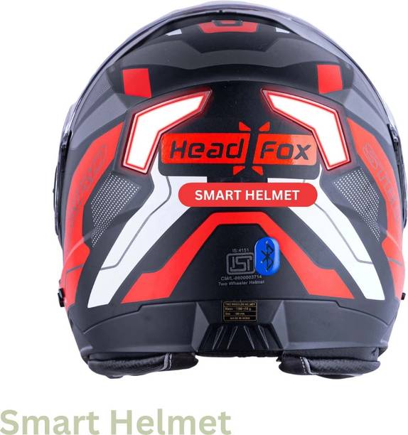 HEADFOX N2 Air 7 Smart Bluetooth Music | Calls | GPS | Waterproof | Voice Asst. Road DV Motorbike Helmet