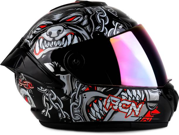 Agx Pitbull Speed ABS Material with Rainbow Visor Motorbike Helmet