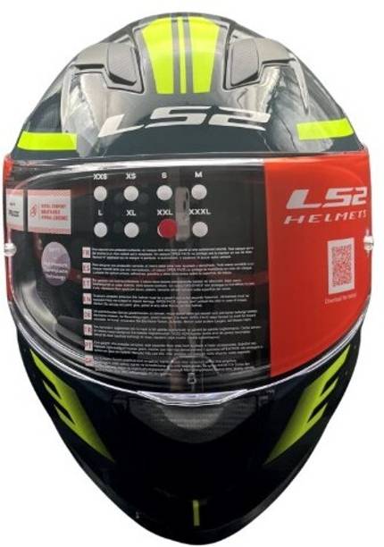 LS2 FF320 STREAM EVO SHADOW GL.SILVER H-V YELLOW D-RING XXL हेलमेट
