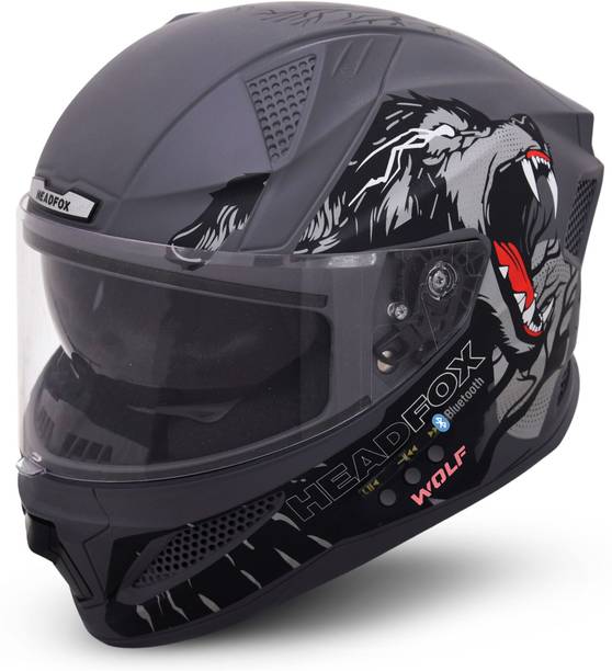 HEADFOX N2F Wolf AI Smart Bluetooth Helmet for Men & Women, ENC, GPS, Calls, LED Blinker Motorbike Helmet