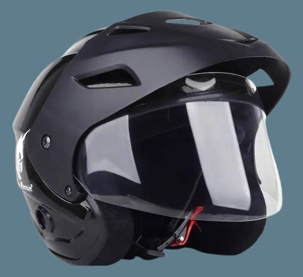 Lxt Black_Nano_Half_face_Helmet_with ISI Certified_BK_92 Motorbike Helmet