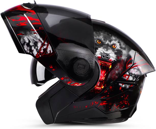 Steelbird SBA-8 Roar ISI Certified Flip-Up Helmet for Men with Inner Smoke Sun Shield Motorbike Helmet