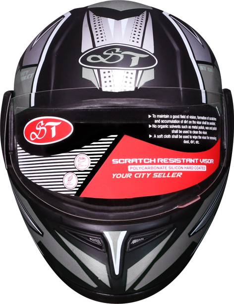 stiss Matte Black Plain Full Face Shield Helmet Motorbike Helmet