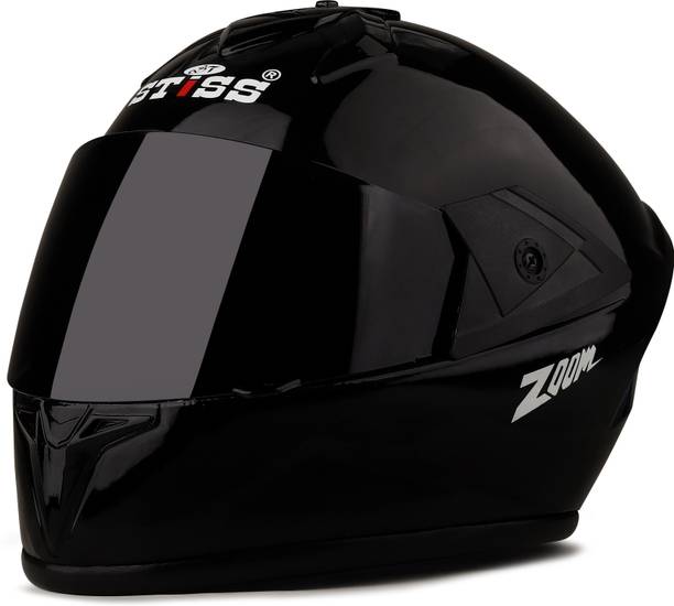 Quite 2jali blk glass plain Motorbike Helmet