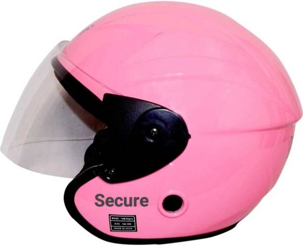 SECURE Open Face Motorbike Scotty Helmet For Men Women Girls Riding Helmet Pink Motorbike Helmet