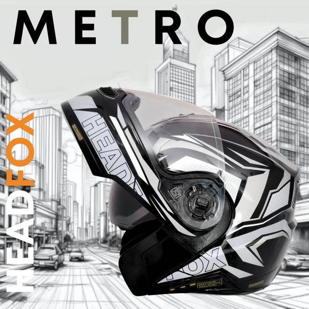 HEADFOX Metro N2 Smart Bluetooth Helmet with Flash Lights | Music | Voice comnd DV Motorbike Helmet