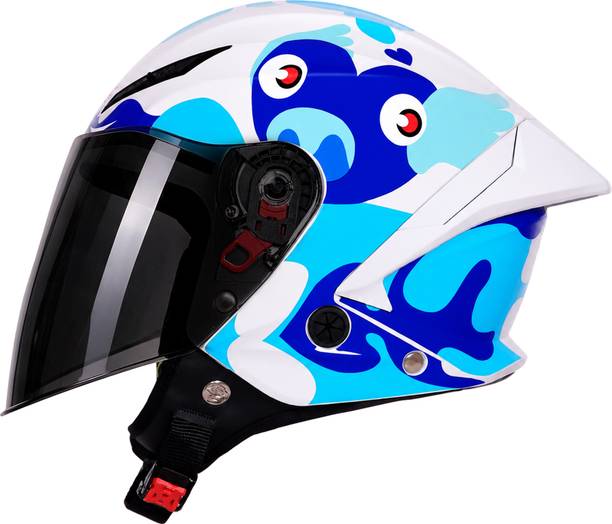 Steelbird SBH-77 Doddle DS1 ISI Certified Open Face Helmet for Kids And Unisex Motorbike Helmet