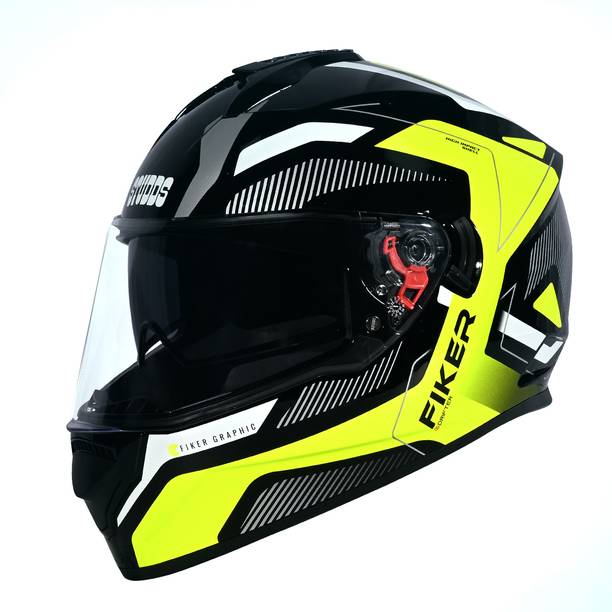 STUDDS Drifter D5 Fiker ISI Certified with Dual Visor & Spoiler Full Face Helmet Helmet Motorbike Helmet
