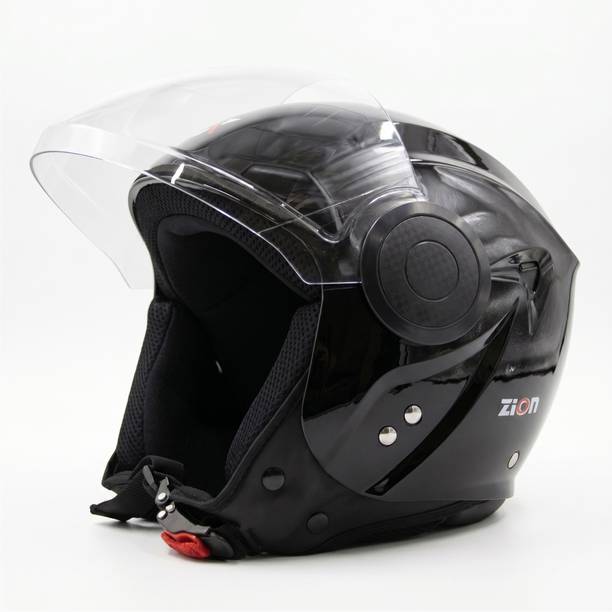 Cortex Zion DOT & ISI Certified Half Face Helmet with Multi-layer Safety,Size-S Black Motorbike Helmet