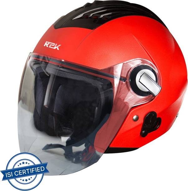 Steelbird SBA-3 R2K Classic Open Face Helmet in Red Motorbike Helmet