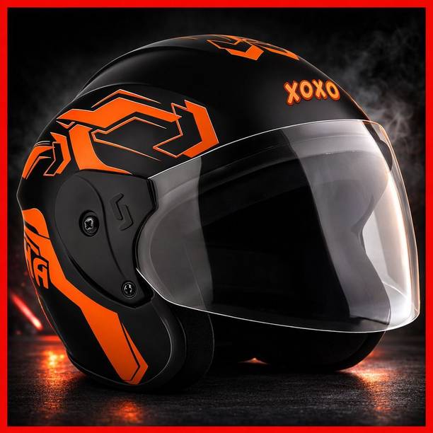 Xoxo MATT HALF RED GRAPHIC Motorbike Helmet
