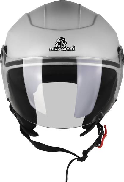 ROAD ARMOR ABS Material Open Face Clear Visor, UV Scratch Resistance for men only in M Size Motorbike Helmet