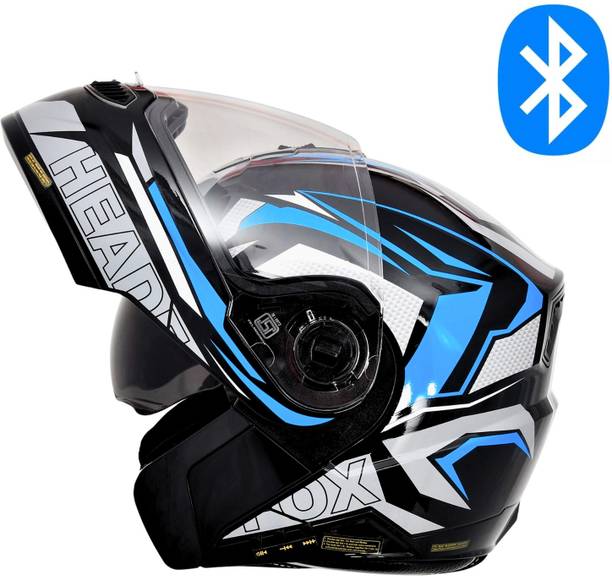 HEADFOX Metro N2 Smart Bluetooth Helmet with Flash Lights | Calls | Voice Asst. DV Motorbike Helmet