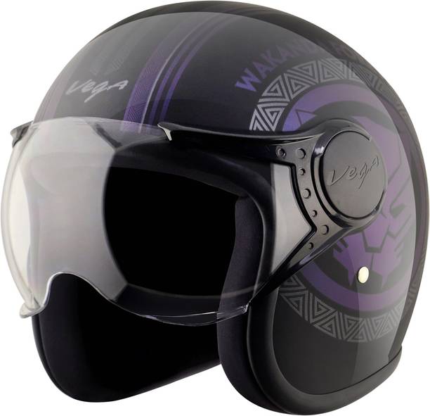 VEGA Jet Marvel Black Panther Motorbike Helmet