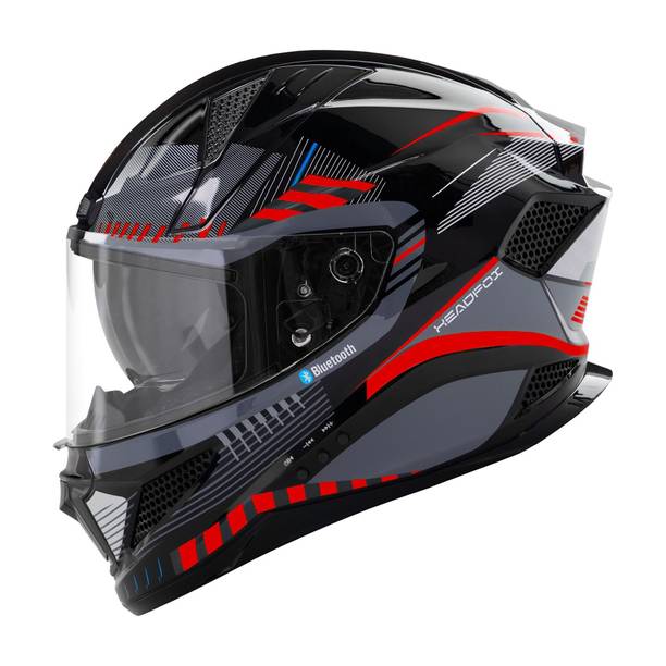 HEADFOX N2F Track Smart Bluetooth For Men & Women| ISI Certified, Music & Calls Motorbike Helmet