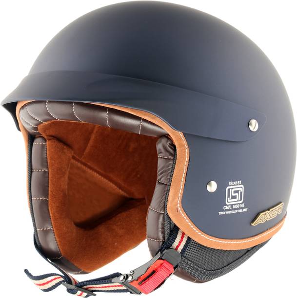 Axor Retro Jet West with Peak Motorbike Helmet