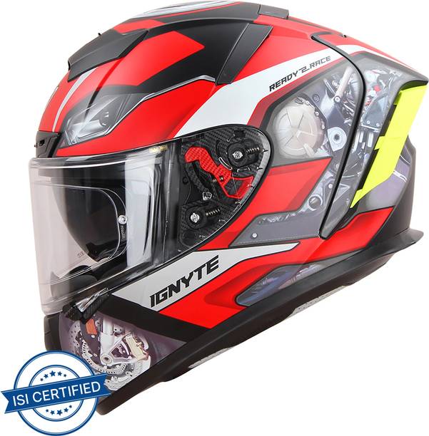 IGNYTE IGN-4 Machine ISI/DOT Certified Double Visor Full Face Graphic Helmet Motorbike Helmet