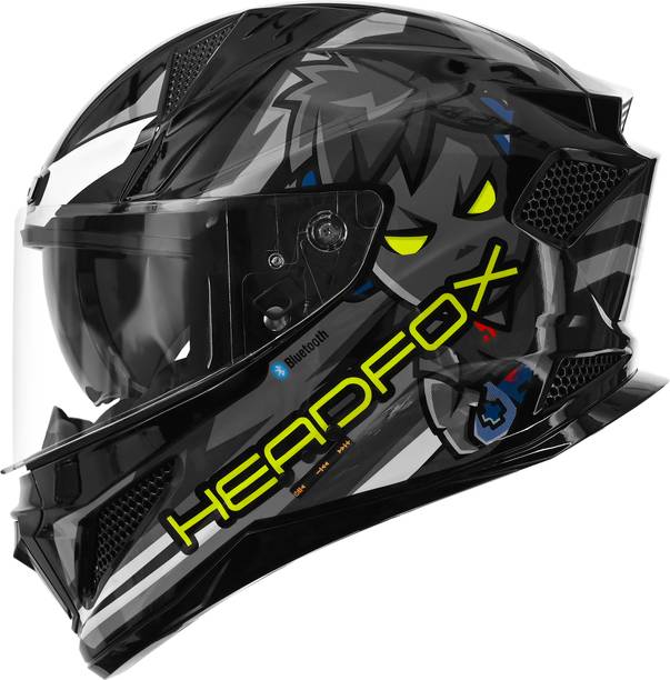 HEADFOX N2F AI Shady Smart Bluetooth Full Face Helmet for Men & Women with LED Blinker Motorbike Helmet