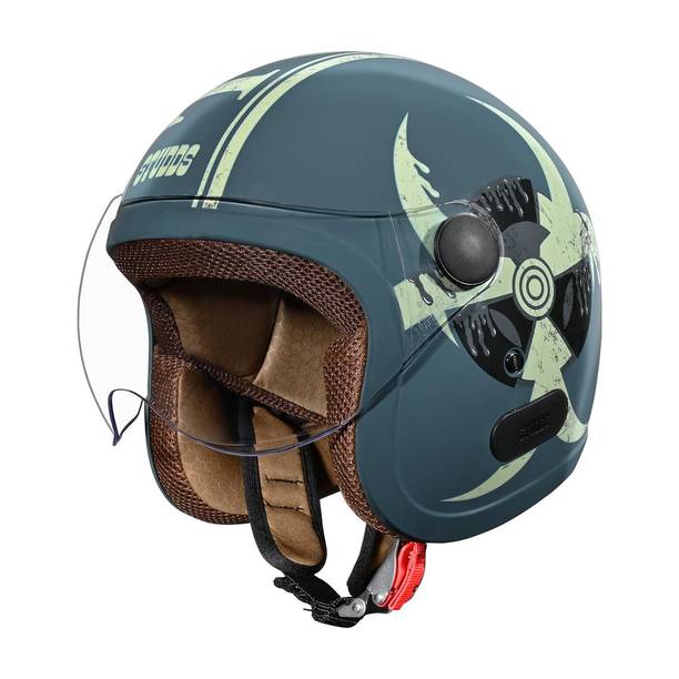 STUDDS Jet Toxic Open Face ISI Certified Helmet for Men and Women Motorbike Helmet
