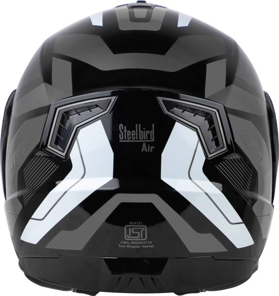 Steelbird Air SBA-7 ISS ROAD MATT BLACK GREY XL SIZE 620MM FLIP UP Motorbike Helmet