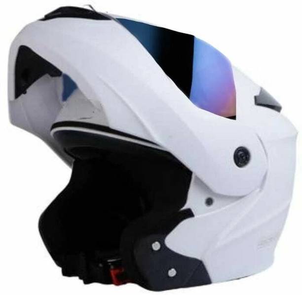 FOROLY Flip up ABS Material Aero- dynamic with Rainbow visor Motorbike Helmet
