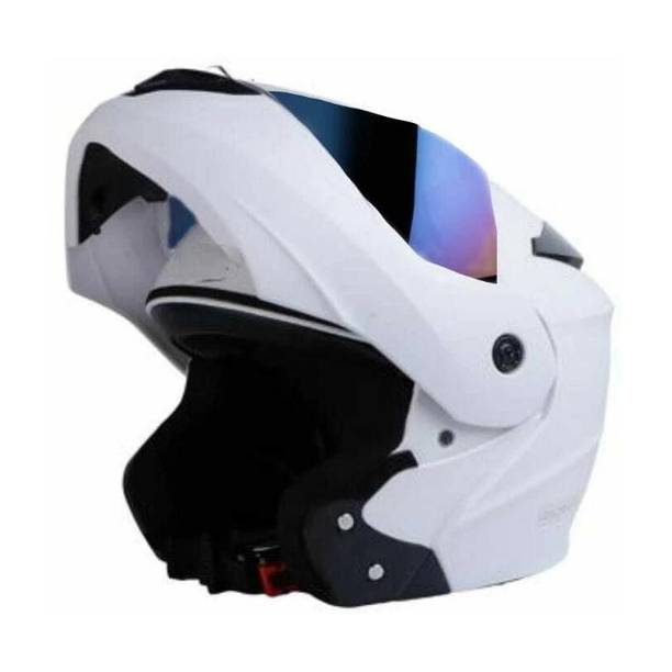 FOROLY Flip up ABS Material Aero- dynamic with Rainbow visor Motorbike Helmet