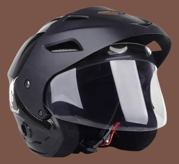 Lxt Black_Nano_Half_face_Helmet_with ISI Certified_BK_78 Motorbike Helmet