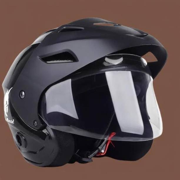 Lxt Black_Nano_Half_face_Helmet_with ISI Certified_BK_78 Motorbike Helmet