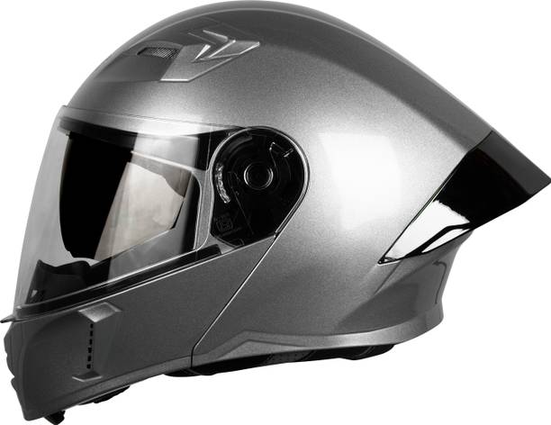 Steelbird SBA-20 7Wings ISI Certified Flip-Up Helmet with Black Spoiler for Men and Women Motorbike Helmet