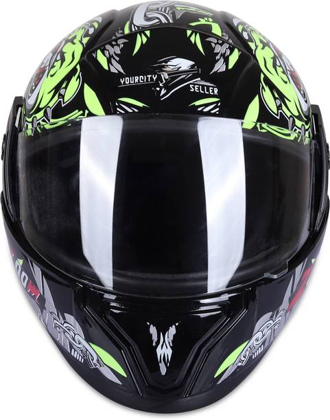 YOURCITYSELLER WHITE GLASS GREEN Motorbike Helmet