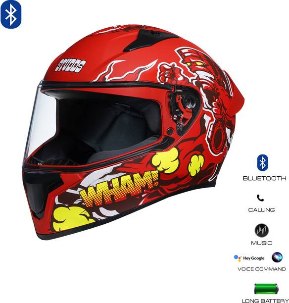 STUDDS Thunder Communication Ready D10 Bluetooth Helmet Motorbike Helmet