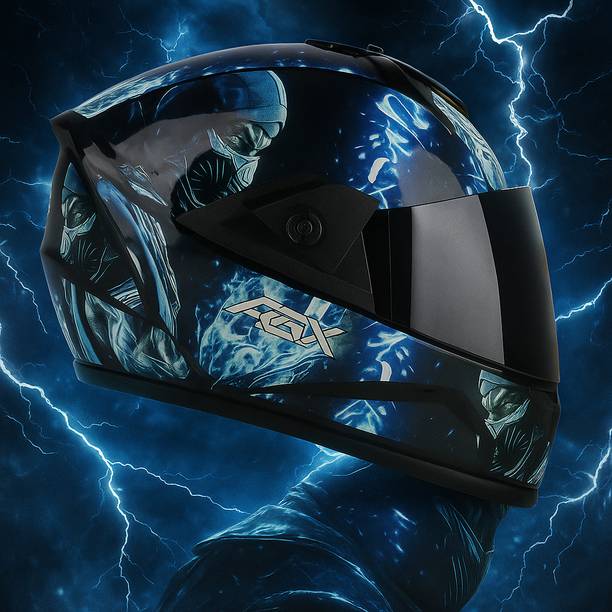 Racing-1 Fighter Ninja HD Graphics with Anti UV PC Visor ABS Material Unisex Motorbike Motorbike Helmet