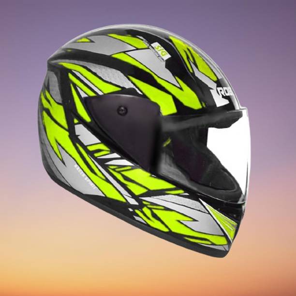 KIN Full Face Helmet_ISI certified_Light Green_H03 Motorbike Helmet