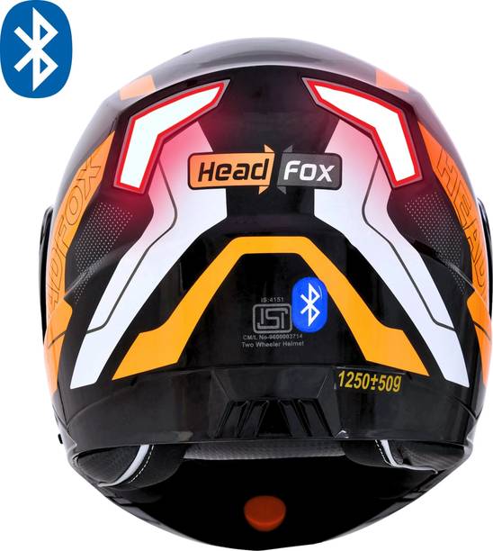 HEADFOX N2 Gloss Air 7 Smart Bluetooth Helmet: Calls, Music , GPS & Voice Asst. Road DV Motorbike Helmet