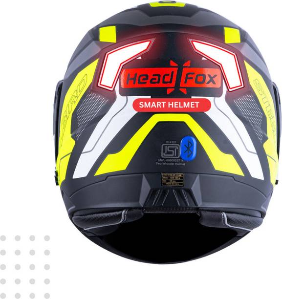 HEADFOX N2 Air 7 Smart Bluetooth GPS | Music | Calls | Waterproof | Voice Asst. Road DV Motorsports Helmet
