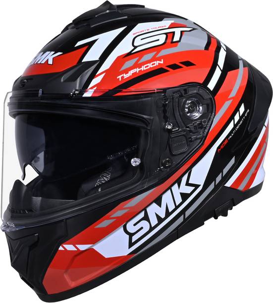 SMK Typhoon Sports Tourer ISI, DOT & ECE 06 Certified Helmet with Dual Visor Motorbike Helmet