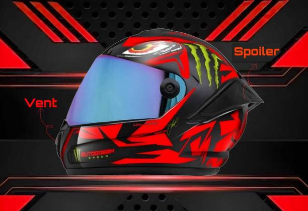 Agx Speed Monster with Rainbow Visor ABS Material Motorbike Helmet