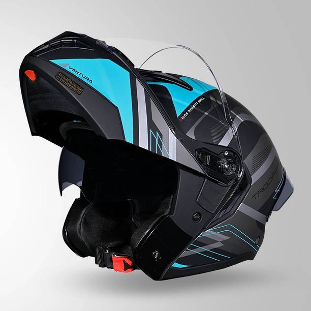 STUDDS Trooper D3 isi & Dot Certified Flip-up Full Face 600MM with Dual Visor Motorbike Helmet