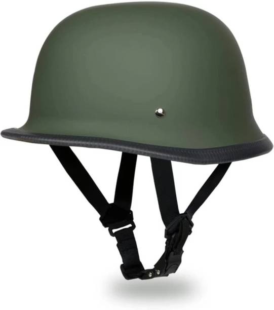 Anjana ABS GERMAN/RETRO HALF FACE HELMET INSPIRED BY WORLD WAR II (GREEN) Motorbike Helmet
