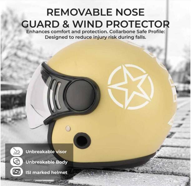 Racing-1 ABS Material Shell with Unbreakable Visor, Unisex ISI Certified Motorbike Helmet