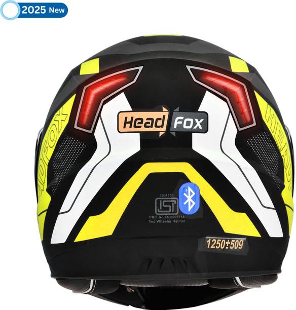 HEADFOX N2 Air 7 Smart Bluetooth Music | Calls | GPS | Waterproof | Voice Asst. Road DV Motorbike Helmet